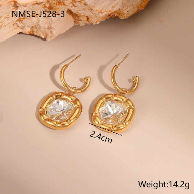 Zircon Stainless Steel Luxury Earrings
