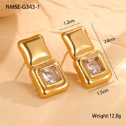 Zircon Stainless Steel Luxury Earrings