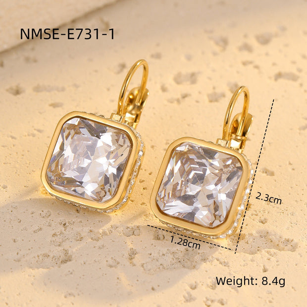 Zircon Stainless Steel Luxury Earrings