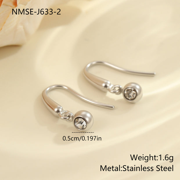 Zircon Stainless Steel Luxury Earrings