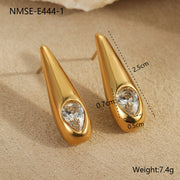 Zircon Stainless Steel Luxury Earrings