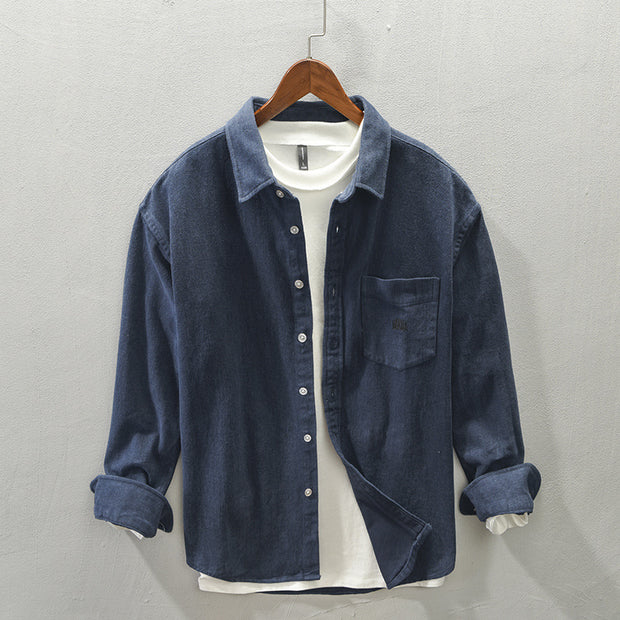 Men's Brushed Long Sleeve Casual Shirt