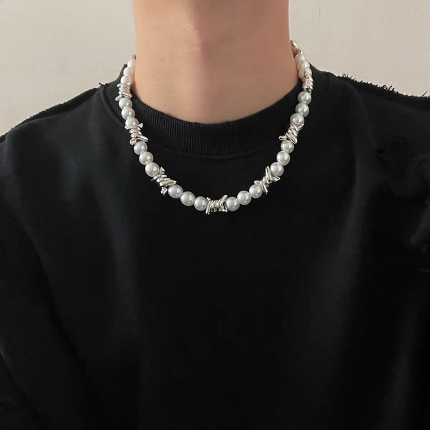 Thorn Splicing Pearl Necklace