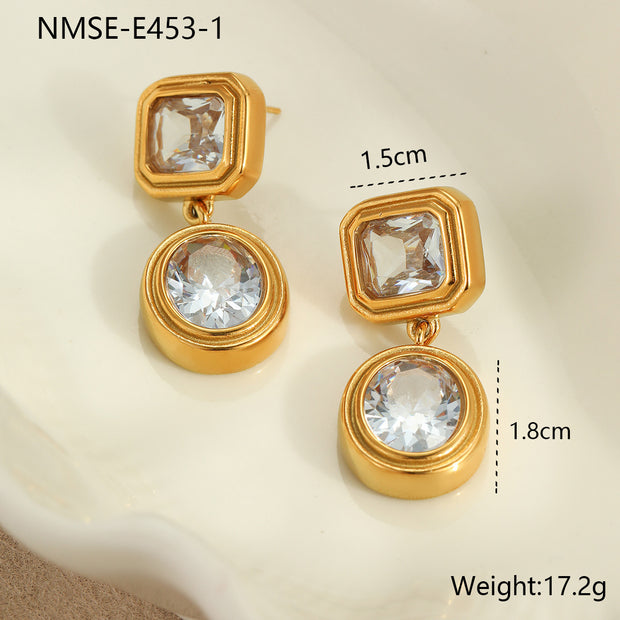 Zircon Stainless Steel Luxury Earrings