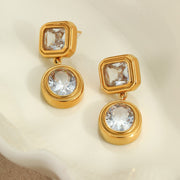 Zircon Stainless Steel Luxury Earrings