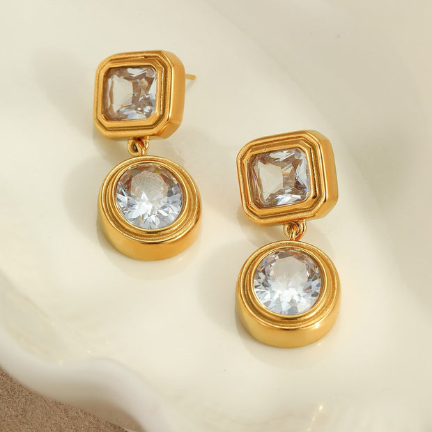 Zircon Stainless Steel Luxury Earrings