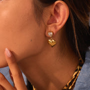 Zircon Stainless Steel Luxury Earrings