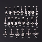 Stainless Steel Rhinestone Sexy Belly Button Ring Belly Button Stud