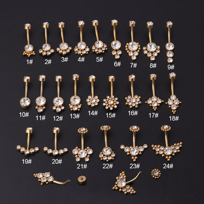 Stainless Steel Rhinestone Sexy Belly Button Ring Belly Button Stud