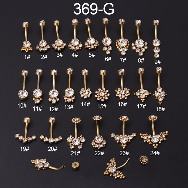 Stainless Steel Rhinestone Sexy Belly Button Ring Belly Button Stud