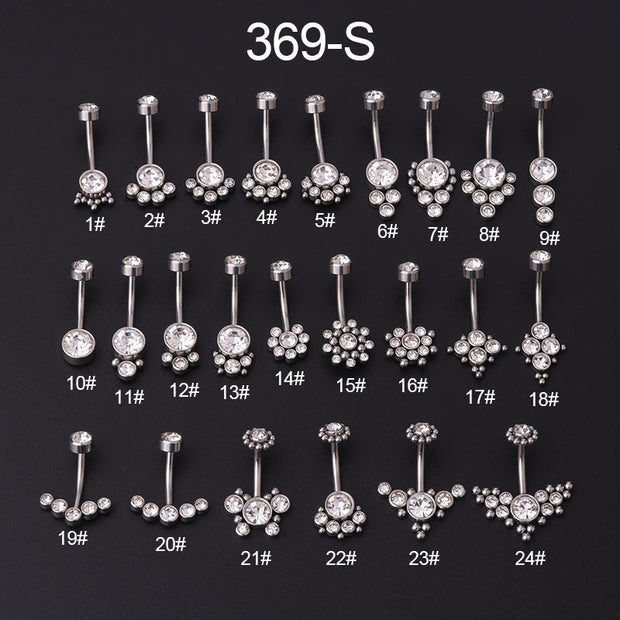 Stainless Steel Rhinestone Sexy Belly Button Ring Belly Button Stud