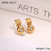 Zircon Stainless Steel Luxury Earrings