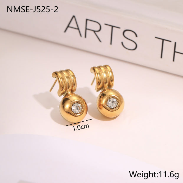Zircon Stainless Steel Luxury Earrings