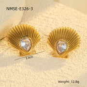 Zircon Stainless Steel Luxury Earrings