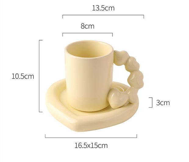 Mug Ceramic Coffee Cup And Saucer Set