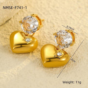 Zircon Stainless Steel Luxury Earrings