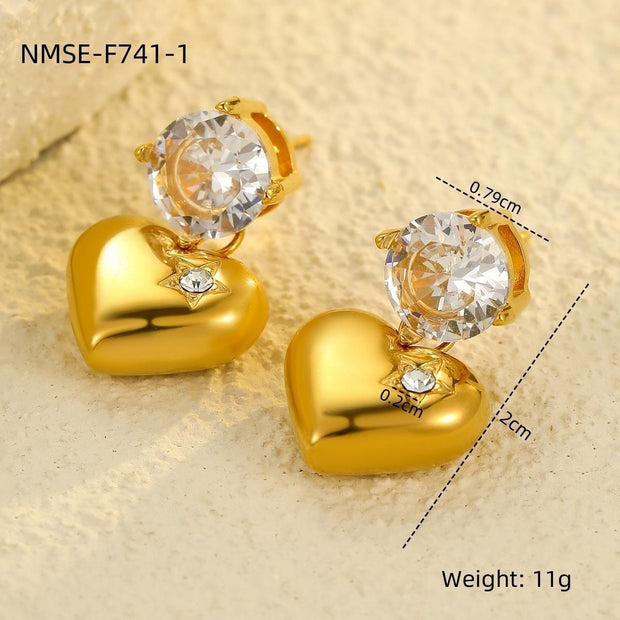 Zircon Stainless Steel Luxury Earrings