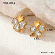 Zircon Stainless Steel Luxury Earrings