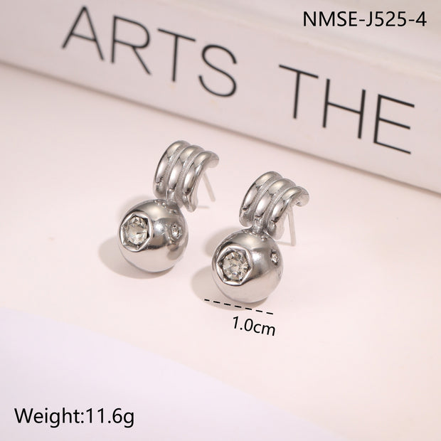 Zircon Stainless Steel Luxury Earrings