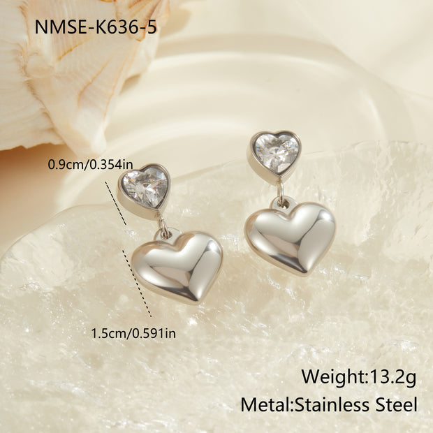 Zircon Stainless Steel Luxury Earrings