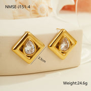 Zircon Stainless Steel Luxury Earrings