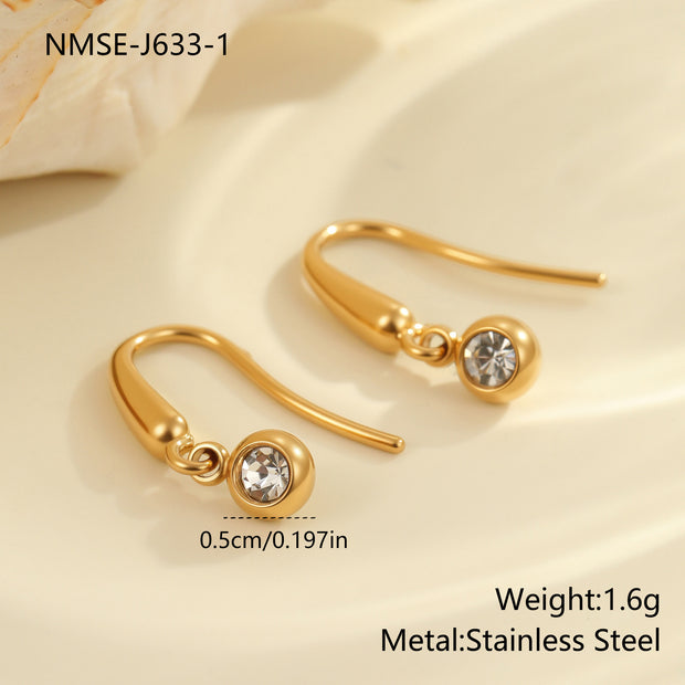 Zircon Stainless Steel Luxury Earrings